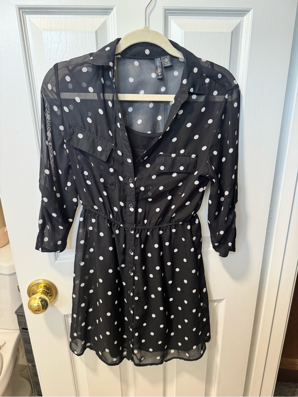 Full Tilt Black Polka Dot Mini Dress